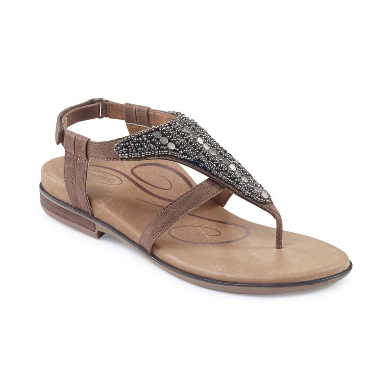 Aetrex Womens Sheila Sandals Stone Beige - 6EcW4DAMM